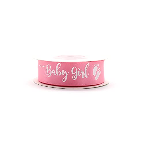 Rosa Band aus Satin zur Dekoration - Breite 19 mm - Ideal für Geburt, Baby Shower und Geburtstag (Baby Girl) von OMISS