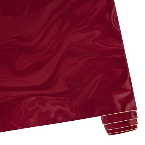 ONEART | Weiches Wildleder Polsterstoff, 32×135 cm Retro Ripple Muster Kunstleder Rolle für Schlüsselanhänger Taschen Appeal Handwerk Nähen-Rot von ONEART