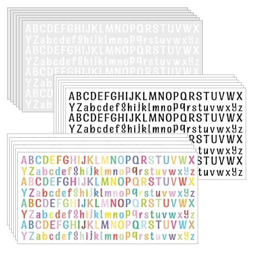 ONEBO 18 Blätter Alphabet Aufkleber,Selbstklebende Buchstaben Sticker,für Scrapbooking, DIY-Grußkarten, Dekoration, Markierung(3 Farben) von ONEBO