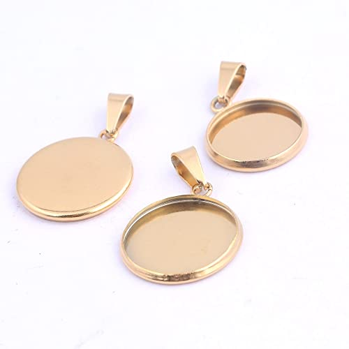 ONGHAHYIS Anhänger Tablett 10 stücke fit 12mmcabochon basiseinstellungen DIY Gold anhänger gelbefel Taschen DIY mit Anhängerkautschuk (Size : 12mm Dia) von ONGHAHYIS