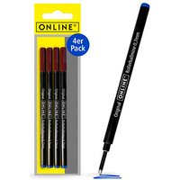 ONLINE® Rollerball-Minen Gelschreiberminen blau 0,7 mm 4 St. von ONLINE®