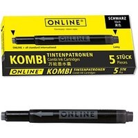 ONLINE® 17306/12 Tintenpatronen für Füller schwarz 5 St. von ONLINE®