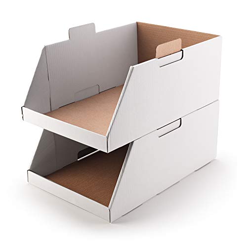 Only Boxes, Packung mit 6 Organizer-Kartons zur Aufbewahrung von Gegenständen, Schubladen, Korb oder Schüsseln, stapelbar, Maße: 50 x 33,5 x 20 cm von ONLY BOXES