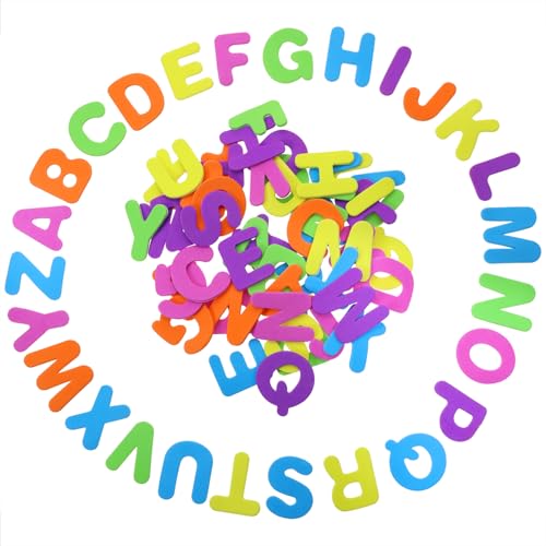 ONLYKXY 78 selbstklebende Schaumstoff-Aufkleber, bunte Buchstaben A-Z, niedliche Kleidungsaufnäher, Belohnungsschwamm, Aufkleber, Konfetti-Abzeichen zum Nähen, Taschen, Hut, Basteln, Karten, von ONLYKXY