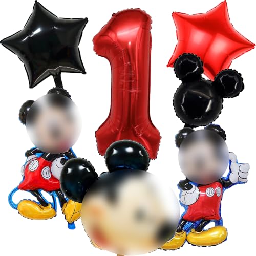 Cartoon Luftballons Geburtstag, Geburtstagsballon 7 Stück Folienballons Ballons Kindergeburtstag, Helium Luftballons für 1/2/3 Jahre Kinder Geburtstags Babydusche Dekoration (1 Jahre) von ONRAGT