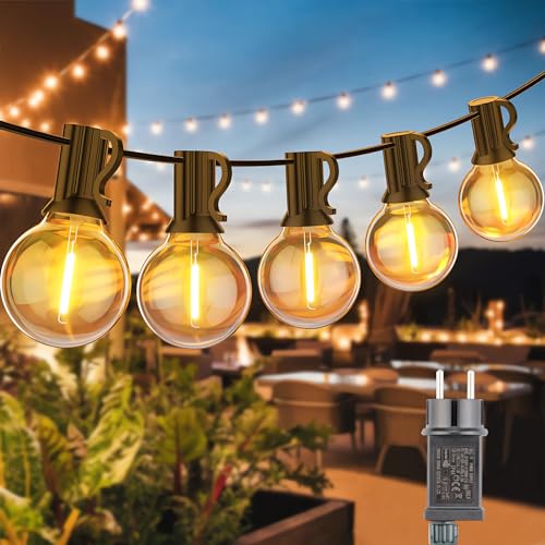 ONSTUY LED Lichterketten Außen,15 Meter G40 Lichterkette mit 25 Bruchsichen Glühbirnen(2 Ersatzteile),Warmweiß,IP65 Wasserdicht Lichterkette Glühbirnen Außen für Party,Garten,Terrasse,Hochzeiten von ONSTUY