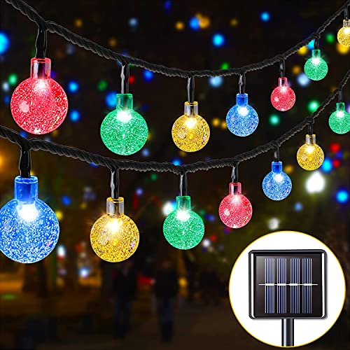 ONSTUY Solar Lichterkette Aussen,11M 60 LED Solar Lichterkette Außen 8 Modi Kristall Kugeln Lichterkette Außen Solar Wasserdicht IP44 Outdoor Lichterkette Solar für Garten,Terrasse,Balkon(Farbe) von ONSTUY