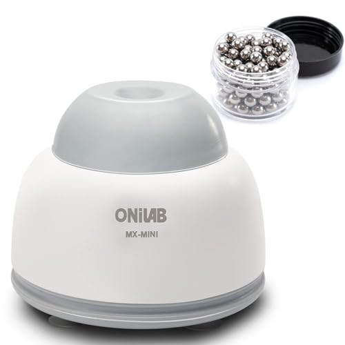 ONiLAB Mini Vortex Mixer mit Touch Funktion, Labormischung, Nagellack, Wimpernkleber und Acrylfarben mischen, Labor Vortexer für Röhrchen, inkl. 120 Stück Edelstahl Mischkugeln von ONiLAB