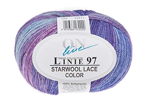 ONline Linie 97 Starwool Lace Color 105 - Blau/Lila meliert von ONline Garne