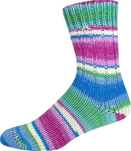 ONline Supersocke 8-Fach Sort. 353 Merino Color 2948 - türkis/hellblau/pink von ONline Garne