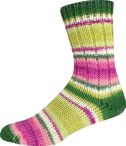 ONline Supersocke 8-Fach Sort. 353 Merino Color 2950 - grün/pink/Limone von ONline Garne