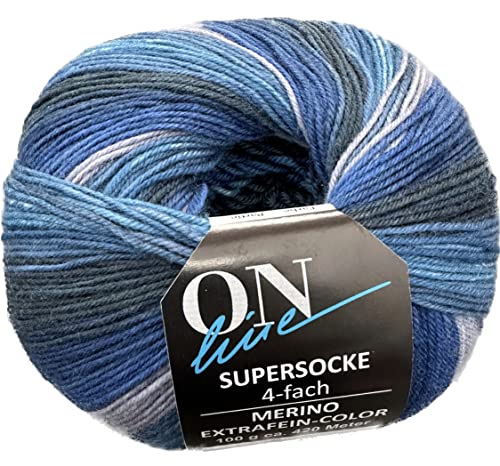 ONline Supersocke Sort. 333 Merino Extra Fine Color 100g 2807 - Dunkelblau von ONline Garne