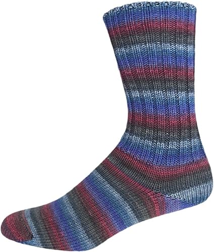 ONline Supersocke Sort. 333 Merino Extra Fine Color 100g 2808 - Blau/Rot von ONline Garne