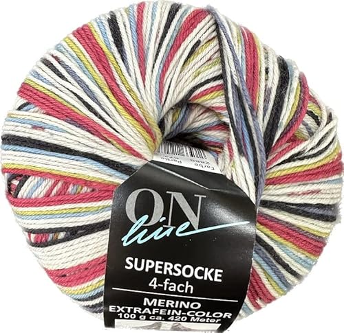 ONline Supersocke Sort. 344 Merino Extra Fine Color 100g 2888 - bunt von ONline Garne