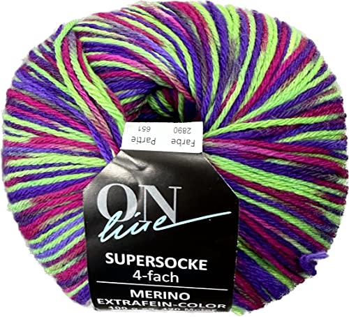 ONline Supersocke Sort. 345 Merino Extrafein Color 100g 2890 von ONline Garne