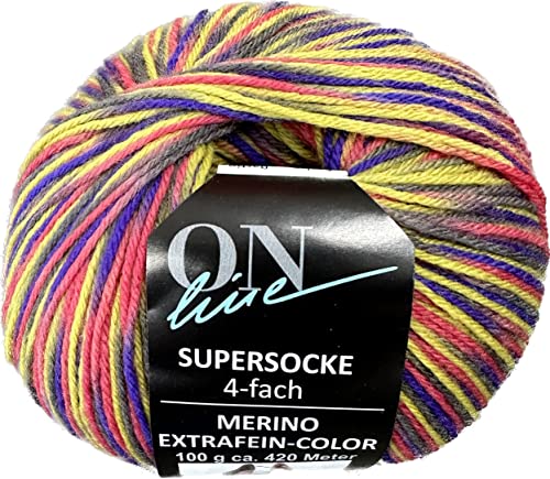 ONline Supersocke Sort. 345 Merino Extrafein Color 100g 2891 von ONline Garne