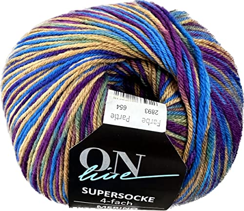 ONline Supersocke Sort. 345 Merino Extrafein Color 100g 2893 von ONline Garne