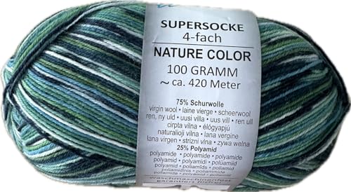 ONline Supersocke Sort. 351 Nature Color 100g 2934 - grün/petrol/schwarz von ONline Garne