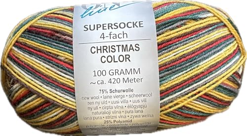 ONline Supersocke Sort. 362 Christmas Color 100g 3011 - von ONline Garne