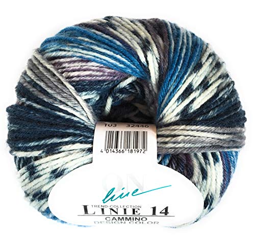 ONline Linie 14 Cammino Design Color 103 - blau,weiß,lila von ONline Garne