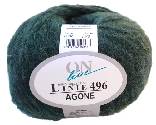 Online Wolle Linie 496 Agone, dicke Winterwolle Nadelstärke 6,5-8 mm mit Alpakawolle zum Stricken oder Häkeln (07) von ONline Garne