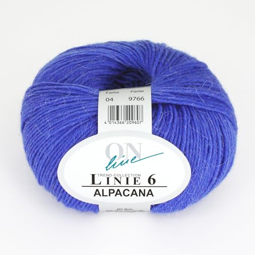 Online Wolle Linie 6 Alpacana, Sockenwolle Merino extrafein und Alpaka fein, 50g 200m (04 enzian) von ONline Garne