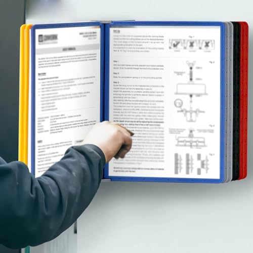 OOPDNEGAK Schreibtisch-Sichttafelsystem - Tisch-Sichttafelsystem, Stabiler Sichttafel-Tischständer, 20 Seiten/40 Seiten, Briefgröße, Für Büro-/Schulausstellung Und Aufbewahrung Von A4-Dokumenten von OOPDNEGAK