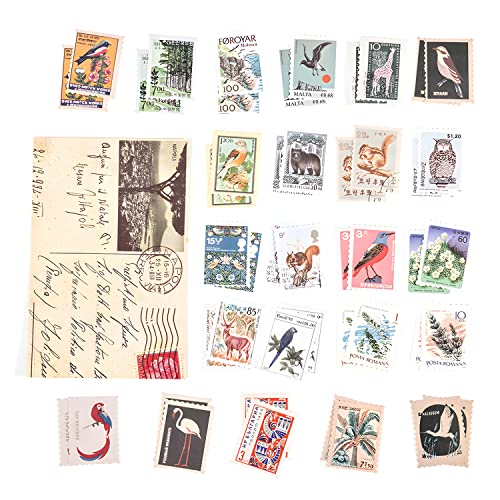 Vintage Scrapbook Sticker Set, Retro Personalisierte Aufkleber Scrapbook Zubehör Kit, DIY Scrapbook Dekorative Selbstklebende Aufkleber Note Papier Aufbewahrungsbox (Stempel Sticker - Wald) von OORDEE