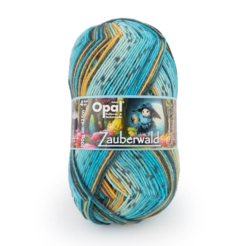 4-fädige Opal Pullover- u. Sockenwolle Zauberwald, 100g/425m, NS 2-3, 75% Schurwolle 25% Polyamid, pflegleicht 40°C, mulesingfrei, strapazierfähig und warm (11445 Die fabelh. Magierin) von OPAL