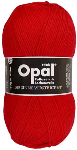 Gamital 150 gr. Opal Uni Farbe 7900 rot, 6-Fach, Brandneu, Sockenwolle, Strumpfwolle von OPAL