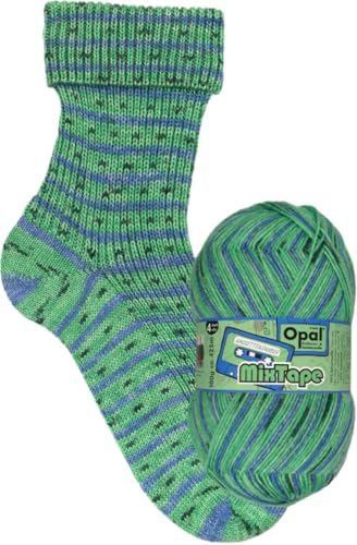 Opal MixTape Strickwolle 4-fach, 75% Schurwolle Superwash, 25% Polyamid, 100g/425m, Maschinenwaschbar (11492 Kassettenzauber) von OPAL