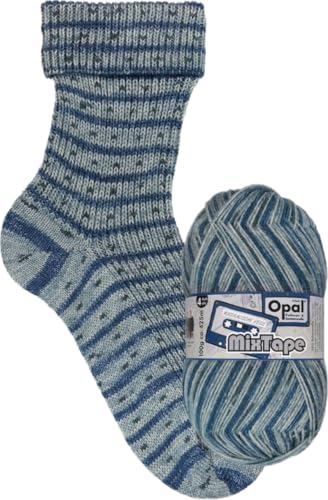 Opal MixTape Strickwolle 4-fach, 75% Schurwolle Superwash, 25% Polyamid, 100g/425m, Maschinenwaschbar (11493 Musikalische Reise) von OPAL