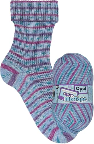 Opal MixTape Strickwolle 4-fach, 75% Schurwolle Superwash, 25% Polyamid, 100g/425m, Maschinenwaschbar (11495 Klangvolle Zuneigung) von OPAL