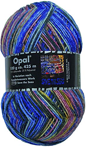 Opal Hundertwasser (425m) 4-fädiges Garn - Wollmischung, zum Stricken warmer Socken mit einzigartigen Farbmustern, 3207, 1 x 100g Opal Hundertwasser (425m) 4-fädiges Garn - Wollmischung, zum Stricken warmer Socken mit einzigartigen Farbmustern, 3207, 1 x 100g von OPAL