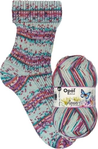 Opal Sockenwolle Aquarell, 4-fädig, 75% Schurwolle Superwash, 425m/100g, Nadelstärke 2-3mm (11531Duftoase) von OPAL