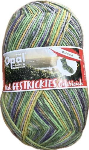 Opal Viel Gestricktes Österreich 2023 6fach Pullover-/u. Sockenwolle, 150g / 425 m LL, 75% Schurwolle/25% Polyamid,NS 3,5-4 (11382 Weinland) von OPAL