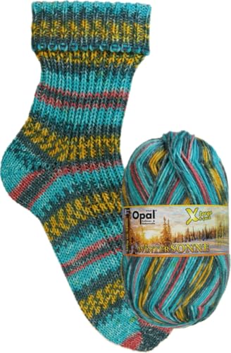 Opal X-große Wintersonne 8-fädige, dicke Sockenwolle, mulesingfrei, filzfrei, 75% Schurwolle/ 25% Polyamid, 150 g/320 m LL, empf. Nadelstärke: 4-5 (11430 Glücksmoment) von OPAL