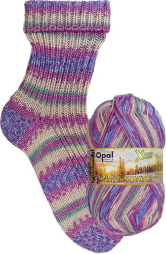 Opal X-große Wintersonne 8-fädige, dicke Sockenwolle, mulesingfrei, filzfrei, 75% Schurwolle/ 25% Polyamid, 150 g/320 m LL, empf. Nadelstärke: 4-5 (11431 Winterduft) von OPAL