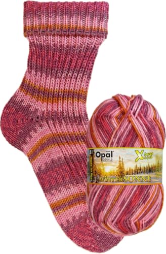 Opal X-große Wintersonne 8-fädige, dicke Sockenwolle, mulesingfrei, filzfrei, 75% Schurwolle/ 25% Polyamid, 150 g/320 m LL, empf. Nadelstärke: 4-5 (11432 Leuchtfeuer) von OPAL