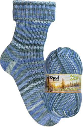 Opal X-große Wintersonne 8-fädige, dicke Sockenwolle, mulesingfrei, filzfrei, 75% Schurwolle/ 25% Polyamid, 150 g/320 m LL, empf. Nadelstärke: 4-5 (11433 Flockentanz) von OPAL