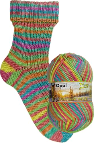 Opal X-große Wintersonne 8-fädige, dicke Sockenwolle, mulesingfrei, filzfrei, 75% Schurwolle/ 25% Polyamid, 150 g/320 m LL, empf. Nadelstärke: 4-5 (11435 Pulverschnee) von OPAL