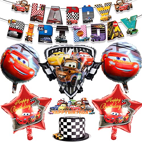 Cars Geburtstagsdeko 7 Stück, Auto Folienballons, Cars Tortendeko, Auto Happy Birthday Banner, Auto Geburtstagsdeko, Cars Geburtstagsdekorationen, Geburtstagsdeko Junge von OPEIXSAYKOC