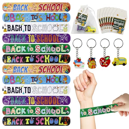 OPELETNNT 24-teiliges Set Schulanfangs-Geschenke für Schüler, Geschenk zum Schulanfang, mit Armbändern und Schlüsselanhängern, Organza-Beuteln und Grußkarten, Klassenzimmer-Geschenke, von OPELETNNT