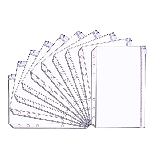 A5 Budget Binder, 16 Stück Klar PVC 6-Loch Bindetasche Reißverschluss Bill Mappe Wasserdicht Reißfest Budget Umschlag für Notebook Insert Binder Bag, Bill Sorting Management von OPIEHNIY