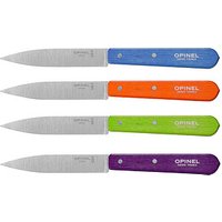 4 OPINEL Kochmesser silber, blau, silber, grün, silber, orange, silber, violett glatt, Klinge: 9,6 cm von OPINEL