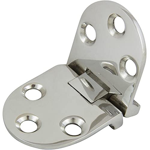 OPIOL QUALITY® Scharniere 66x30mm aus Edelstahl A4 V4A (2 Stück) 180 Grad Innenscharnier Möbelscharnier Klapptisch Schränke Rund Marine Tisch Türband Türscharnier Tür-Scharnier von OPIOL QUALITY