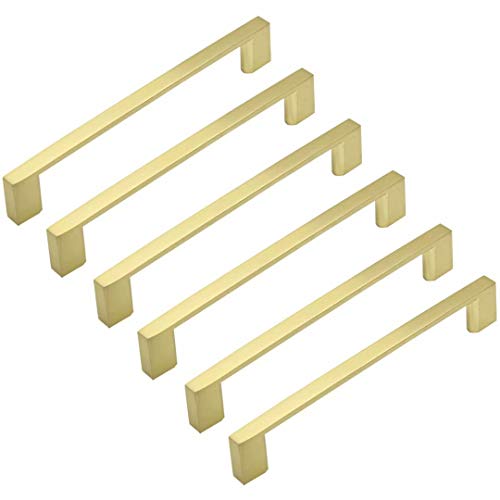 OPPUANNLQ Schrankgriffe, Hardware-Schubladengriffe 6 Stück Schranktürknöpfe Schubladenknöpfe Küchenschranktürgriffe Schrankgriffe, Moderne Möbelgriffe(Hole Distance 128 mm) von OPPUANNLQ