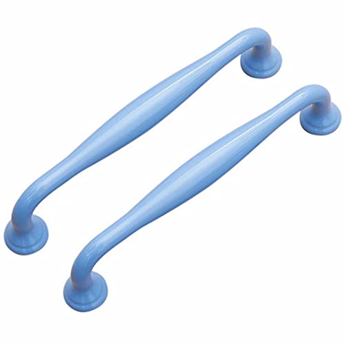 Schrankgriffe, Hardware-Schubladengriffe 2 Stück Griffe Schubladenknöpfe Möbelgriff Tür Küchenschrank Schrankgriffe, Schubladenknöpfe aus massiver Legierung for die Küche(Blue,Hole Distance 128 mm) von OPPUANNLQ