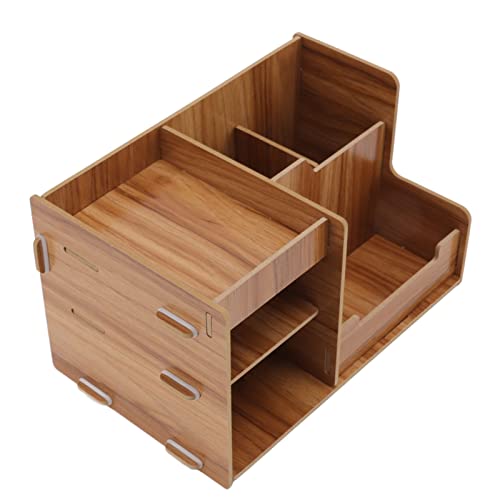 OPPWONG Schreibtisch-Organizer, Kommoden-Organizer, Schreibtisch-Aufbewahrung mit Fächern, Holz-Schreibtisch-Organizer-Regal, Mehrschichtiges Desktop-Aufbewahrungsregal, von OPPWONG