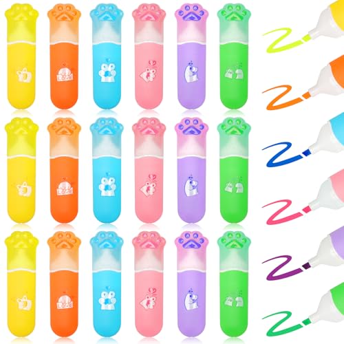 OPPZZIT® Mitgebsel Kindergeburtstag5、6、7、8、9、10 Jahre -24 Stück Mini Textmarker Kinder Set für Geschenke Party, Süße Marker Stifte Set für Give Aways Kindergeburtstags Mitgebsel von OPPZZIT